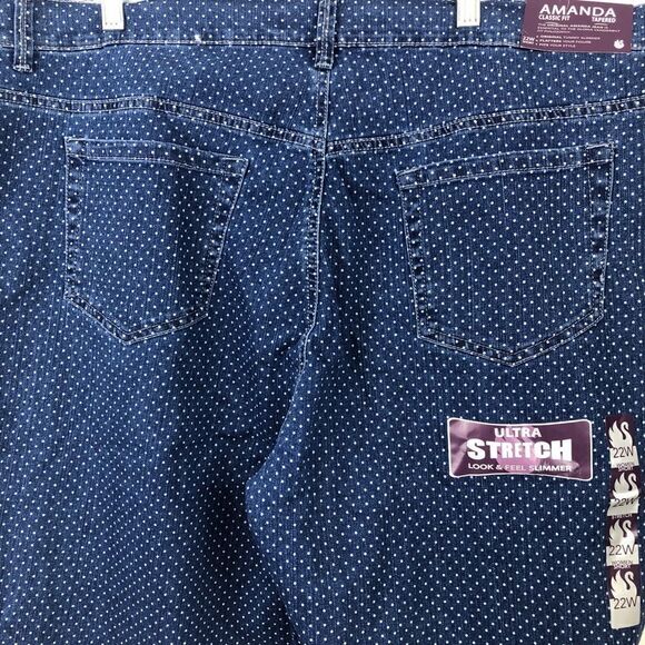 NWT Gloria Vanderbilt Amanda Tummy Slimmer Stretch Tapered 22W Short Jeans!! - Picture 12 of 13